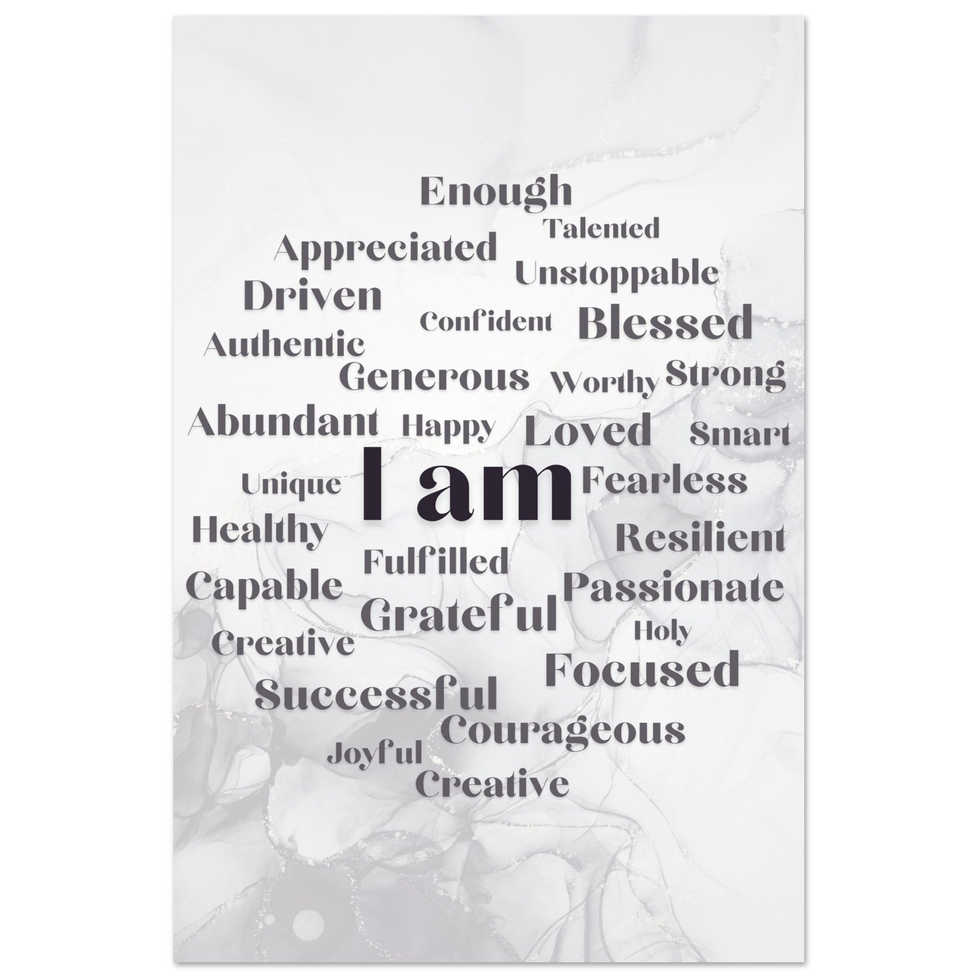 I Am Affirmation - Your Bold Essence | Motivational and Inspirational Canvas Wall Art Poster