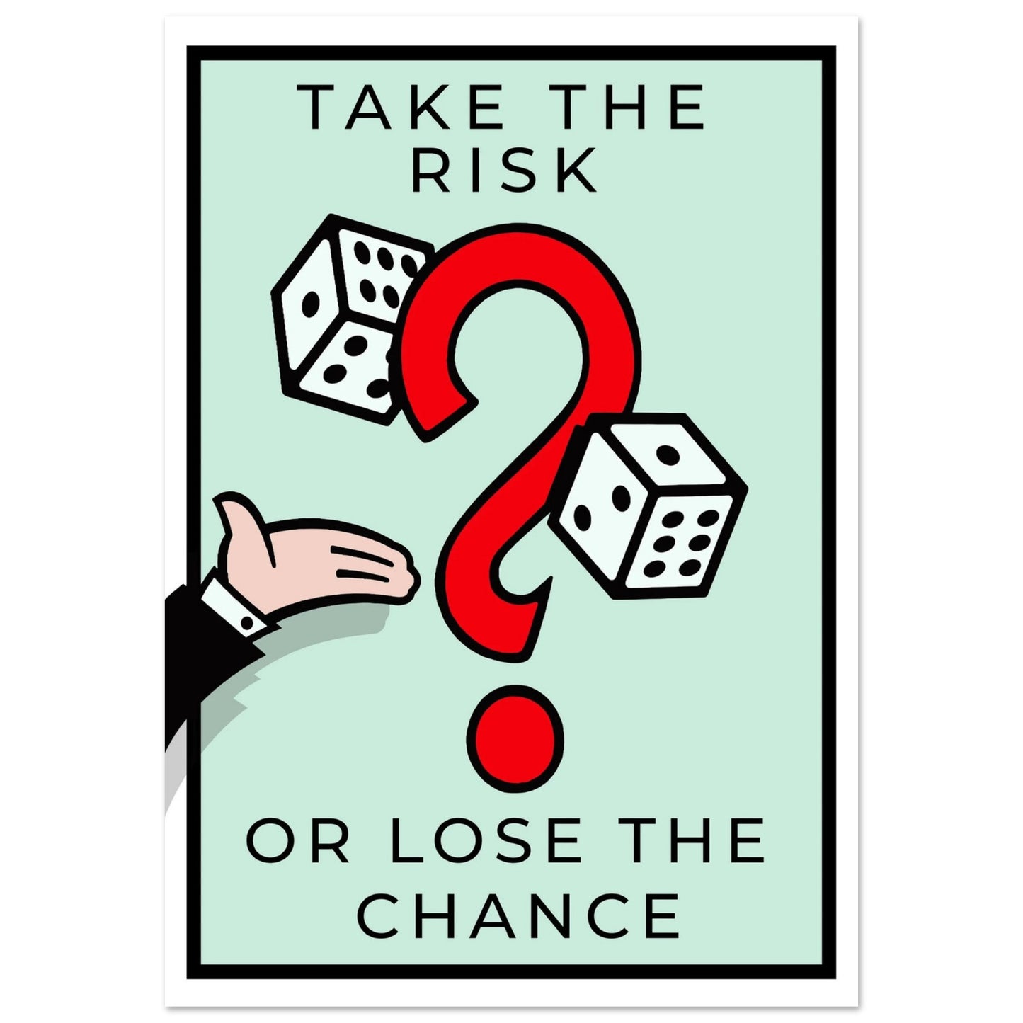 "Take the risk" monopoly-inspired wall art poster canvas | Your Bold Essence