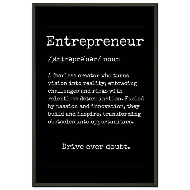 "Entrepreneur" Definition Wall Art |YourBoldEssence