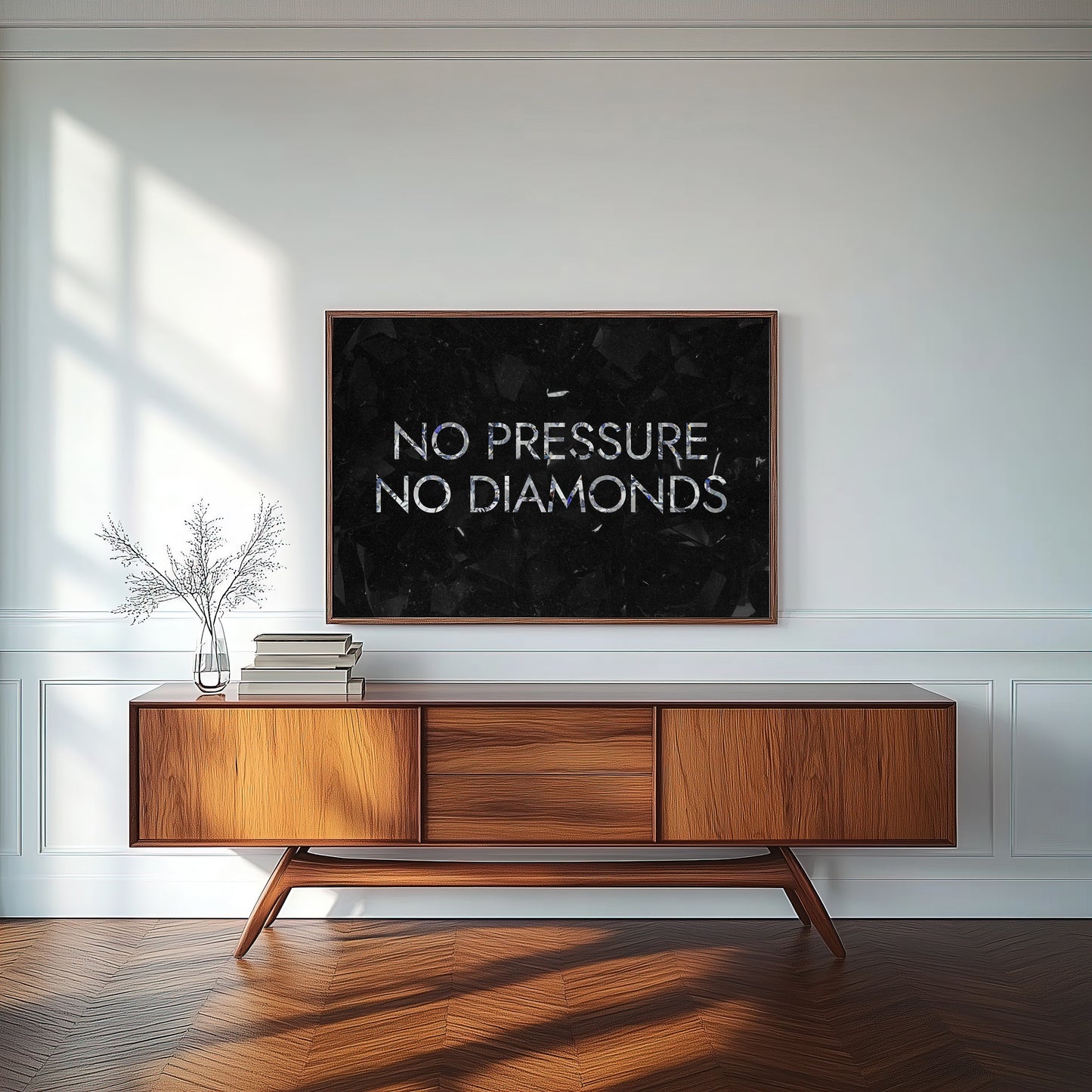 No Pressure No Diamonds - Your Bold Essence | Motivational and Inspirational Canvas Wall Art Poster