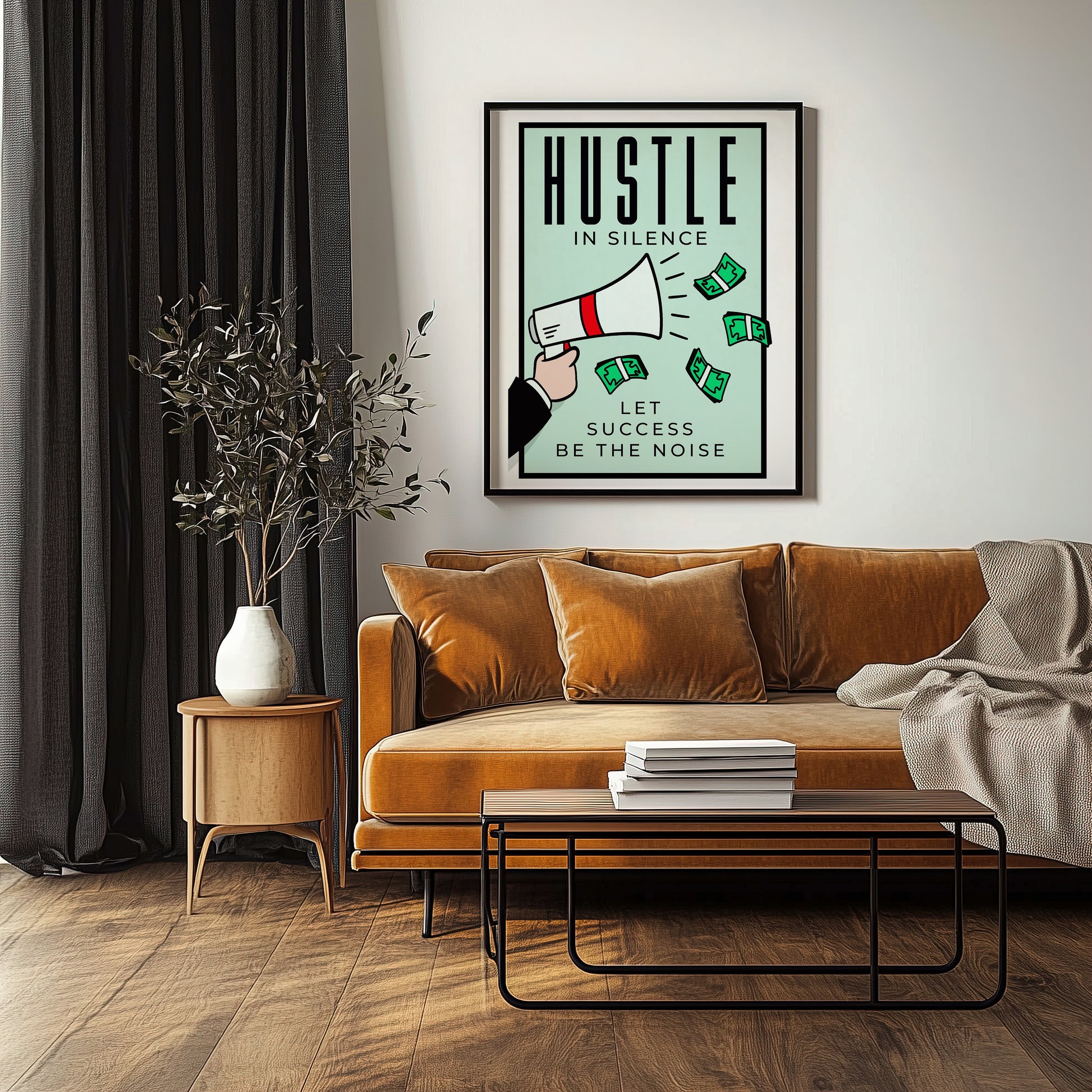 Hustle in Silence - Your Bold Essence | Motivational and Inspirational Canvas Wall Art Poster