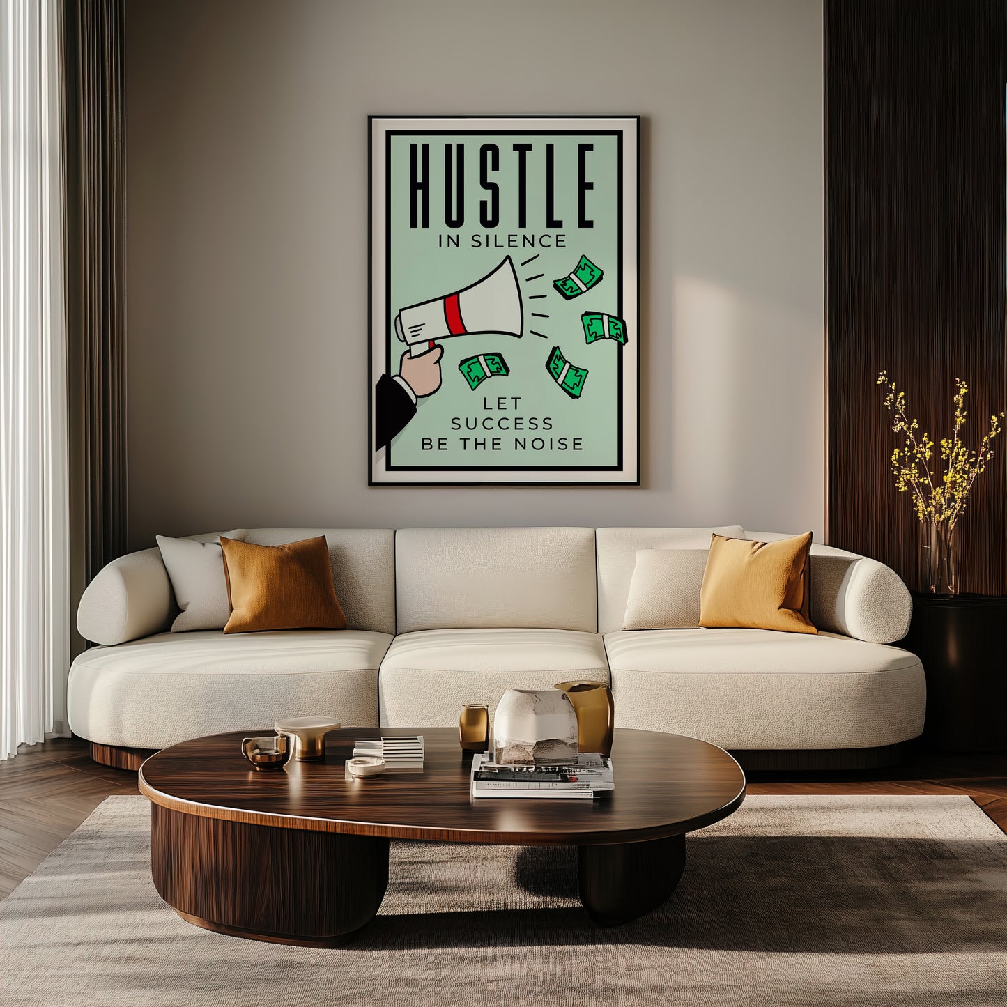 Hustle in Silence - Your Bold Essence | Motivational and Inspirational Canvas Wall Art Poster