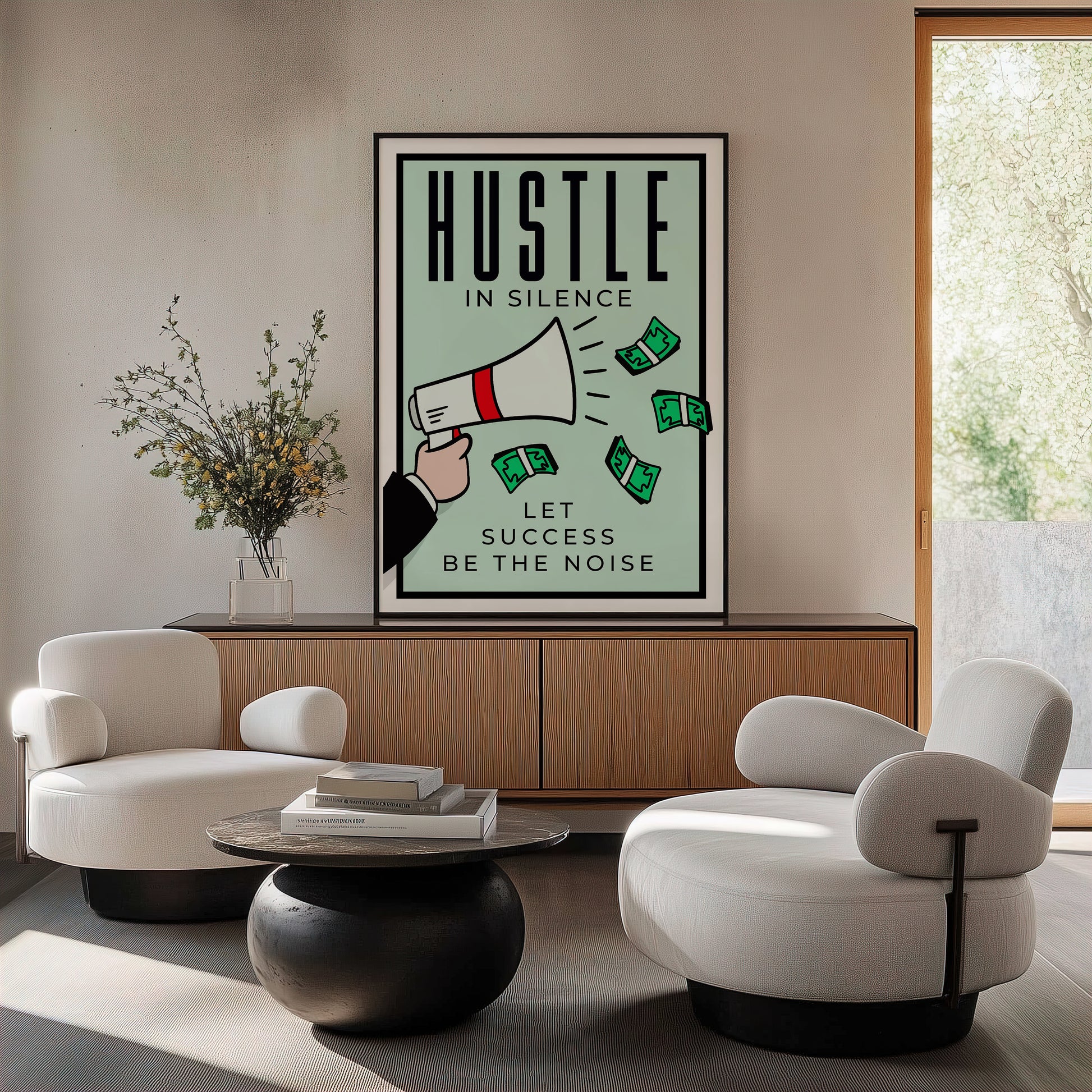 Hustle in Silence - Your Bold Essence | Motivational and Inspirational Canvas Wall Art Poster