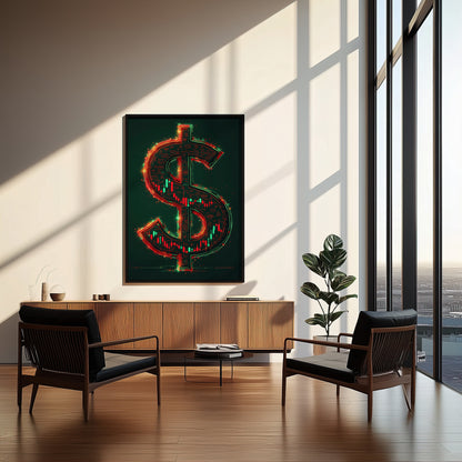 Stock market wall art displayed in a modern trading setup or home office, ideal for traders and investors focused on financial growth. | Your Bold Essence