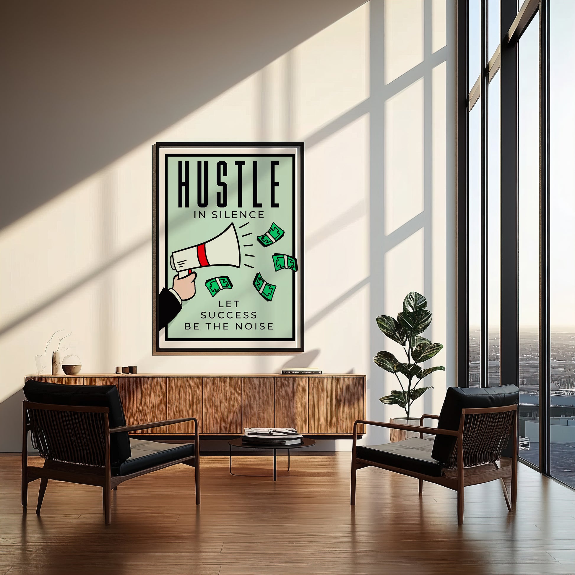 Hustle in Silence - Your Bold Essence | Motivational and Inspirational Canvas Wall Art Poster